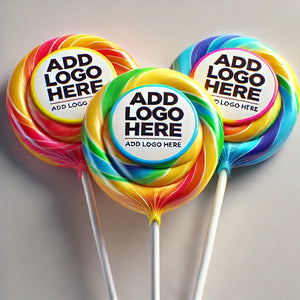 BRANDED RAINBOW 7CM LOLLIPOPS